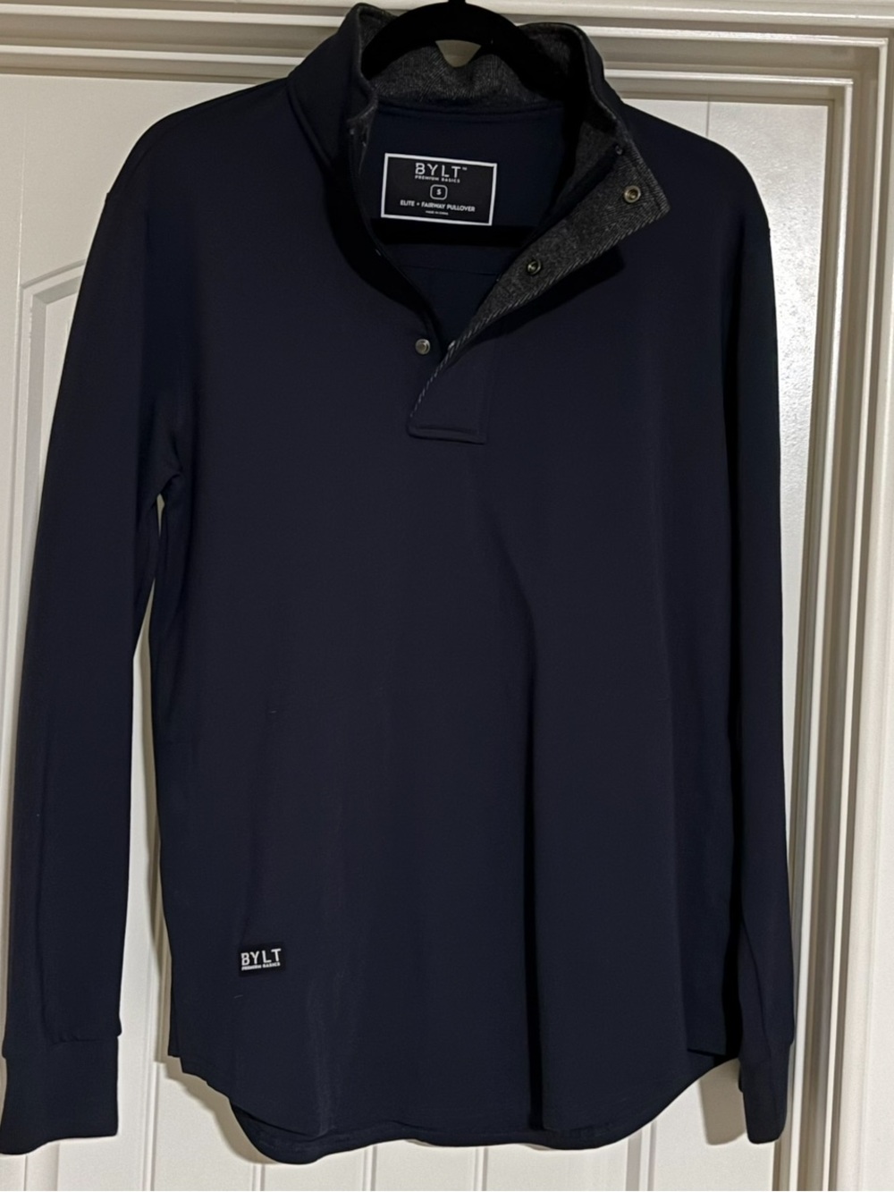 BYLT Basics Navy Long-Sleeve Quarter Snap Pullover